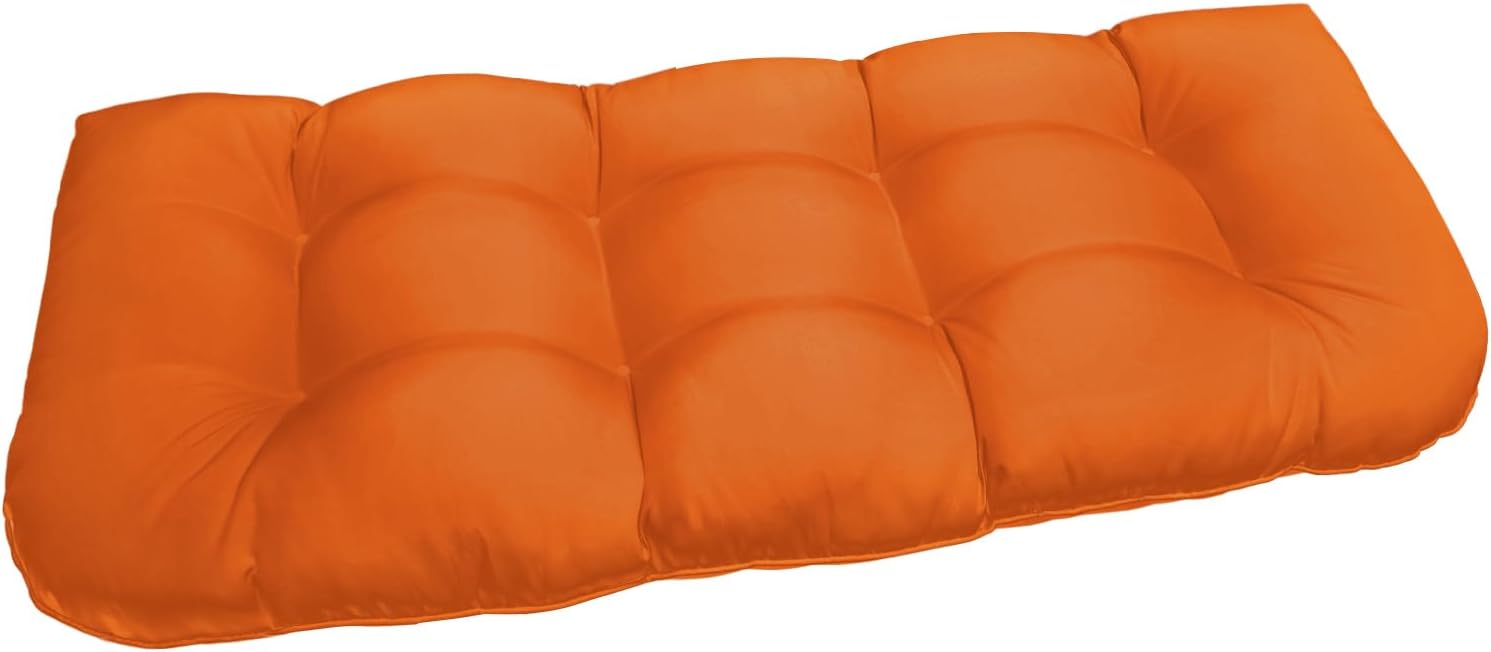 DANGHOOGY Outdoor Bench Cushions, Waterproof Patio Loveseat Cushions for Outdoor Furniture, Thick Love Seat Bench Cushions, 44" x 19" x 5", Orange