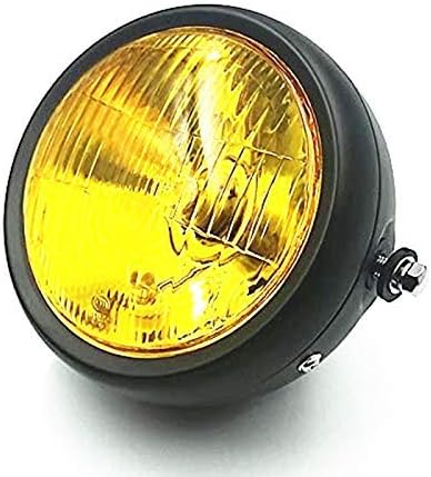 Motorcycle Street Bike Side Mount Front Headlight Headlamp For Honda Kawasaki Suzuki Yamaha Triumph Victory Cafe Racer CB VTX Shadow GN125 CG125 Old School (Chrome/clear)