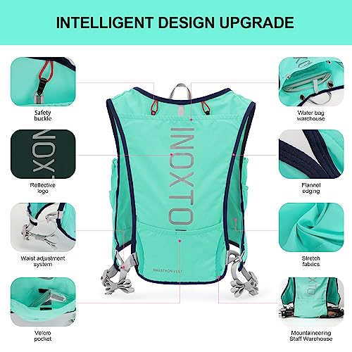 Image of INOXTO Running Hydration Vest Backpack,Lightweight Insulated Pack with 1.5L Water Bladder Bag Daypack for Hiking Trail Running Cycling Race Marathon for Women Men