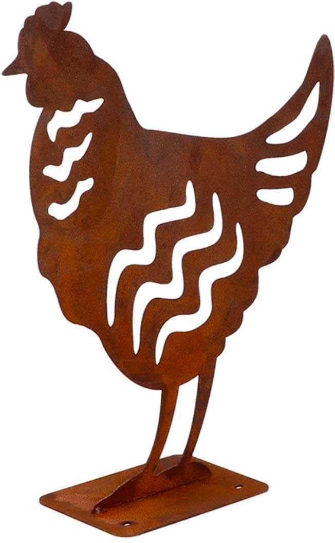 Animal en Acier Effet rouillé à Poser Poule