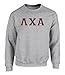 Fashion Greek Lambda Chi Alpha Twill Letter Crewneck Sweatshirt Black Large