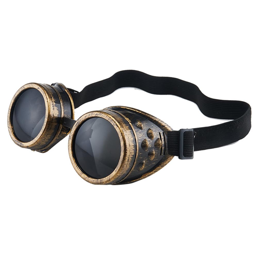 Sarini Steampunk Goggles Vintage Glasses Gothic Halloween Cosplay Sunglasses Dress-Up Accessories Party Eyewear for Men Women