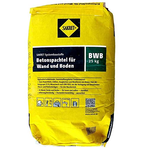 25 Kg Sack SAKRET Betonspachtel BWB für Wand und Boden Spachtelmasse 25 Kg Sack SAKRET Betonspachtel BWB für Wand und Boden Spachtelmasse
