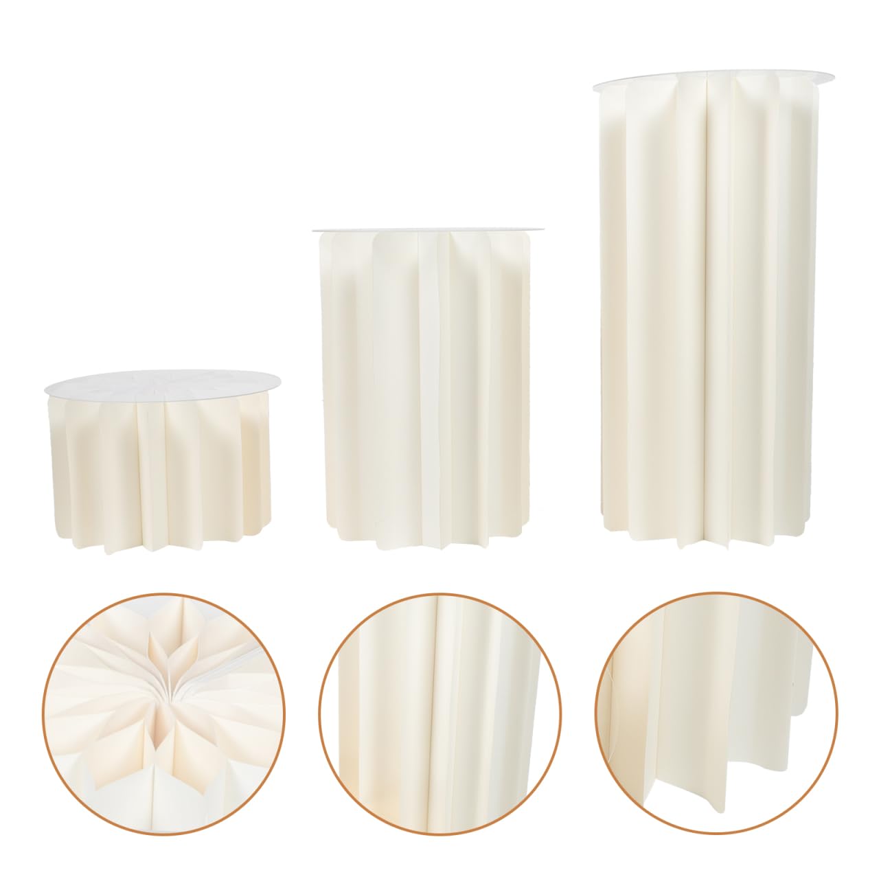 TOPBATHY Colonne Romaine Pliable en Papier avec Couvercle Acrylique 22.64 X 11.81 in Pilier Décoratif Élégant pour Mariage Présentoir De Dessert Et Événements