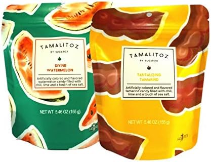 Hard Candy filled with chili, lime and sea salt 2 pack, Watermelon and Tamarind