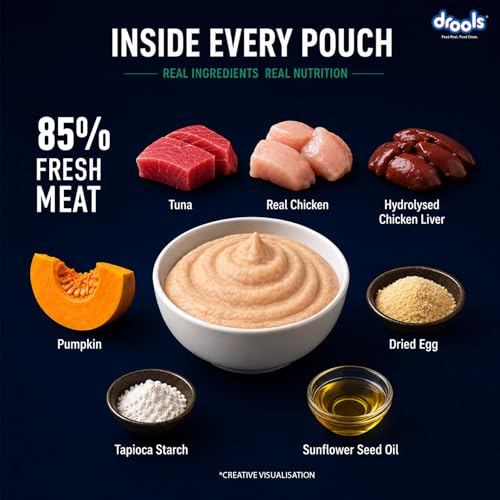 Image of Drools Adult Cat Wet Mousse 80g | Tuna | High Protein | Supports Hydration & Easy Digestion | Grain Free | No Artificial Additives | Enriched with Vitamins & Antioxidants