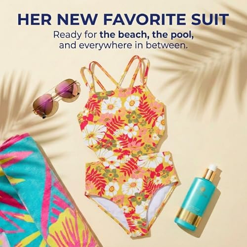Image of Kanu Surf Girls' Beach Girl Sport Cut-Out One Piece Swimsuit