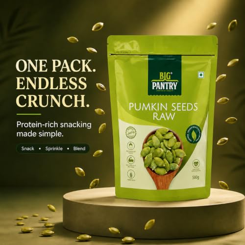 Image of Big Pantry Pumpkin Seeds 500g | Raw Pepitas | Rich in Protein, Fiber, Zinc & Antioxidants | Healthy Superfood for Immunity Support & Weight Management | Natural Seeds for Snacking, Salads & Smoothies