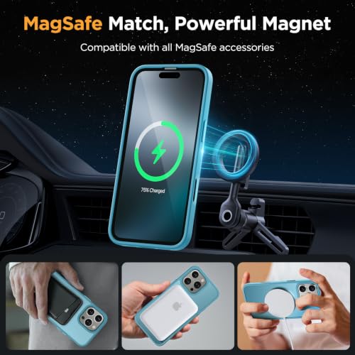 Image of Miracase Magnetic for iPhone 16 Pro Max Case, 6.9 inch, Slim, Teal | Compatible with MagSafe, Translucent Matte, Military-Grade Protection, Anti-Fingerprint, Shockproof Protective Phone Cover