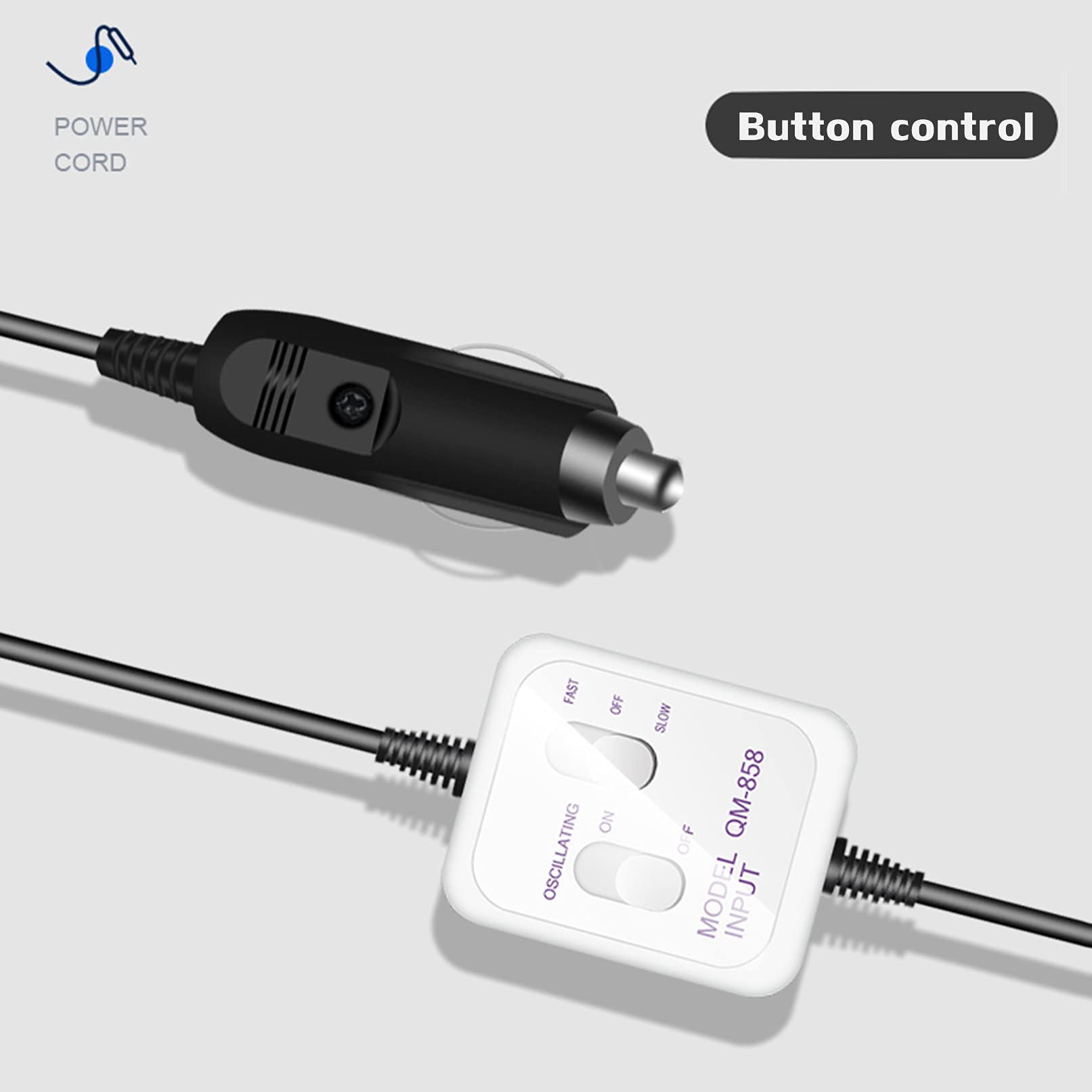 Ventilador de Aire eléctrico de 11 Pulgadas 12V / 24V para Coche, camión, hogar, oscilante, 2 velocidades, potentes Ventiladores silenciosos con Clip y Enchufe para Encendedor