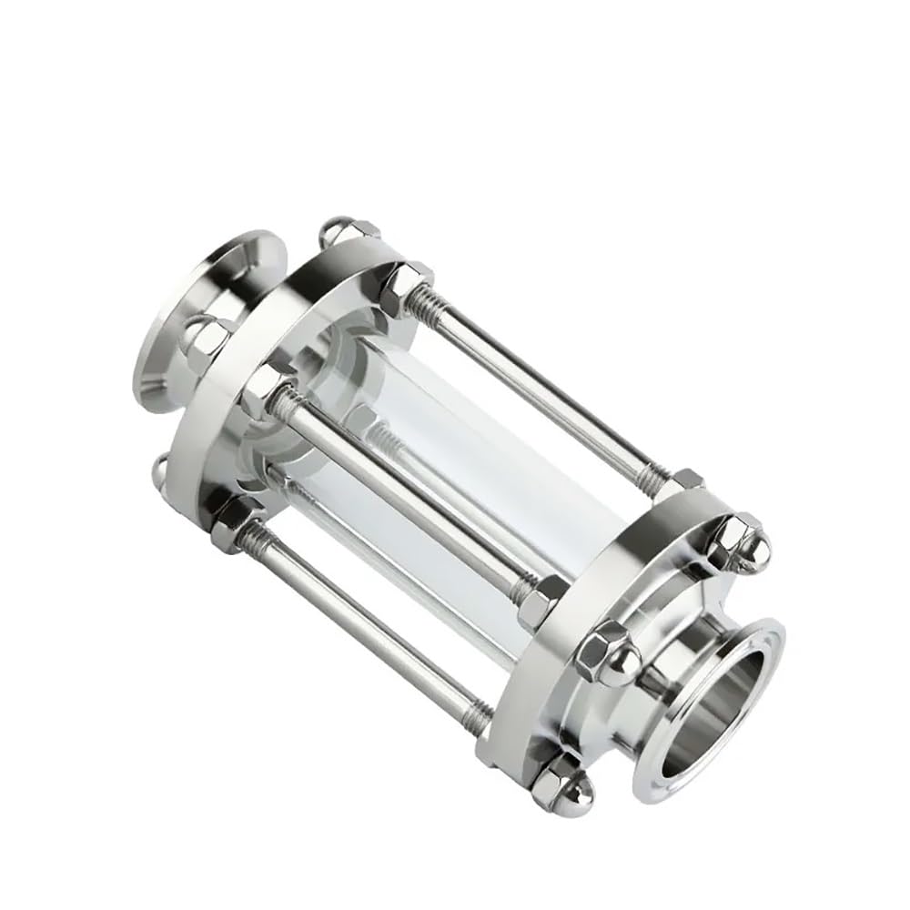 Rurka wziernika przepływu sanitarnego 3" 4" 4,5" - stal nierdzewna 304, szkło borowe, wskaźnik przepływu cieczy 360°(3in with 2 Gasket)