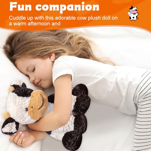 Mineup Plüschtiere Kuh, 25 cm Kuh Plüschtier, Kuh Plüschkissen, Plüschkissen, niedliche Plüschtiere, schwarz und weiß Plüschtiere, Geburtstag, Weihnachten, Geschenke für Jungen und Mädchen