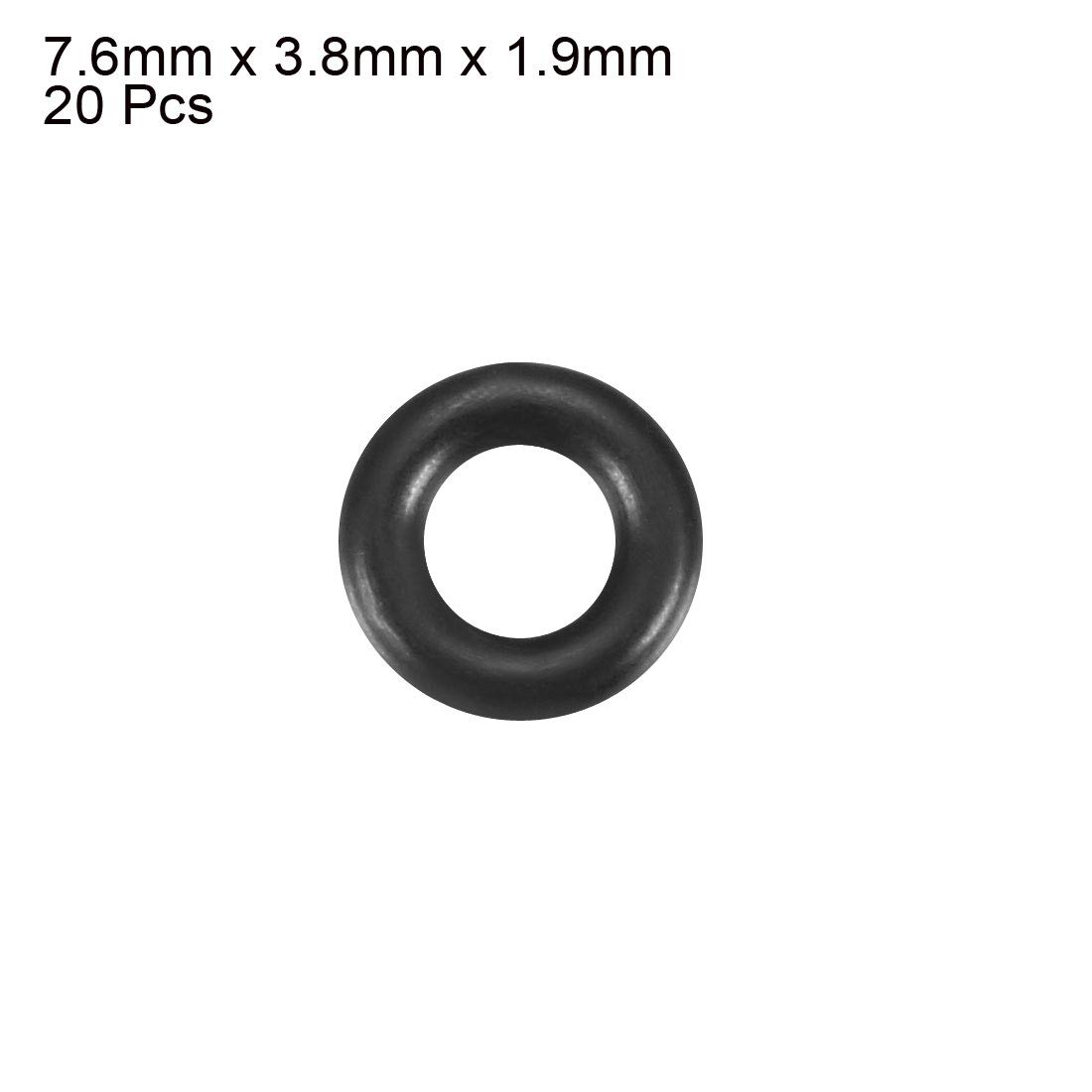Uxcell 10mm OD Nitrile Rubber O-Ring 5-Pack – 7.6mm ID, 1.2mm Width, 70A Hardness For Seals, Faucets & Pumps