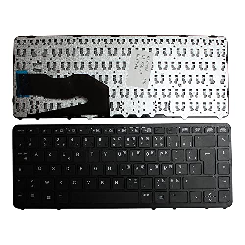 Teclado francés HP Elitebook 850 G1 con marco negro rígido repuesto Power4Laptops