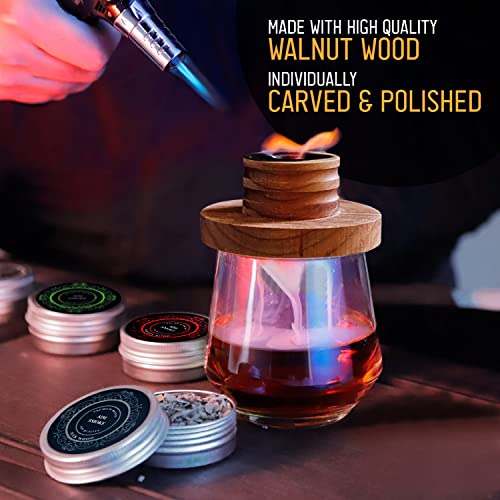 Aim Smoke Large Cocktail Smoker Kit - Chimney Style Smoker With Four Large Containers Of Apple, Cinnamon, Cherry And Oak Wood For Cocktails, Whiskey, & Bourbon., Black #TOP1