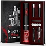 Electric Wine Opener with Charger and Batteries - Wine Lover Gift Set - New Year Holiday Kit with Foil Cutter Uncle Viner G106