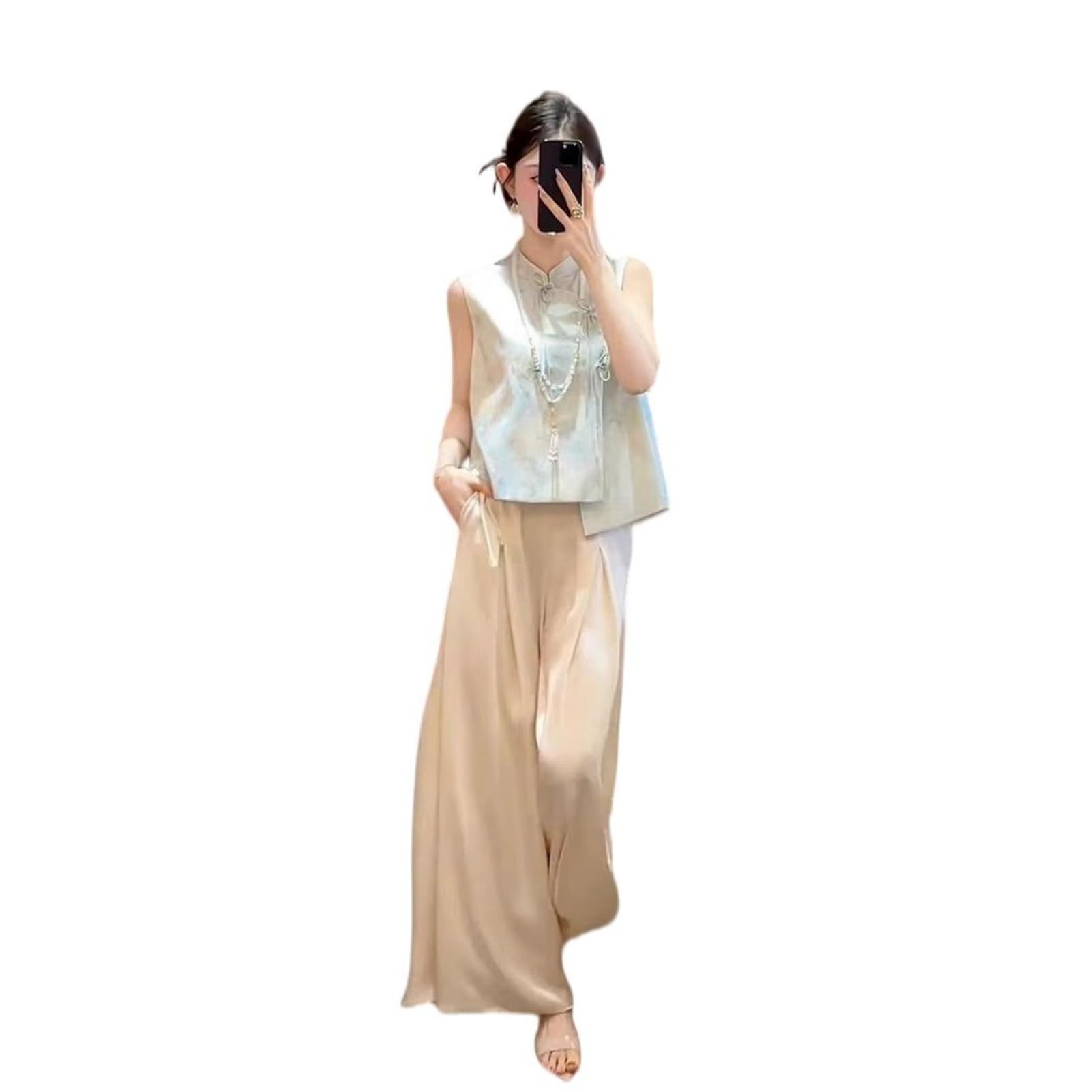 Conjunto de dos piezas premium de jacquard con refinado lazo frontal oriental 6
