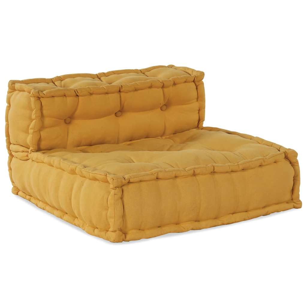 SYDE Sofá Modular Amarillo 70x70x54 | Relleno de espuma, funda de algodón, diseño versátil, ideal para sala, cine en casa o porche