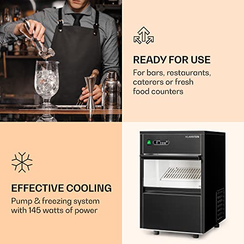 Klarstein Eiswürfelmaschine für Bars Camping Gastro, Schnelle Eiswürfelmaschine mit LED Display & R600a Kühlmittel, 145W Profi Eiswürfelbereiter mit Eisschaufel & 3,5kg Eiswürfelbehälter, 20 kg/24h – Bild 4