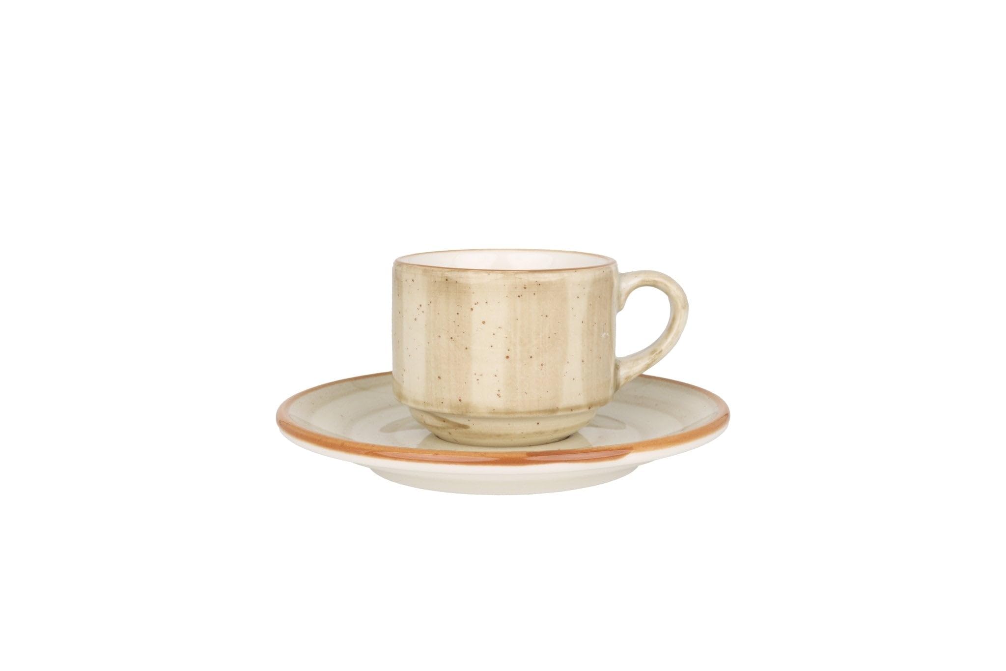 Bonna Aura Terrain - Espressotassen und Untertasse - 80 cc - Porzellan - 6er set