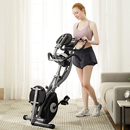 Sportana Heimtrainer Eagle 2-4 klappbar 10 Stufen 7 Sitzhöhen LCD Display 2 Fitnessbänder Fitnessfahrrad X-Bike… – Bild 4