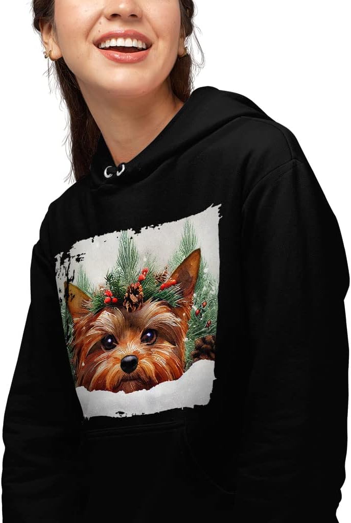 Christmas Dog Hooded Sweatshirt - Cute Dog Hoodie - Graphic Hoodie