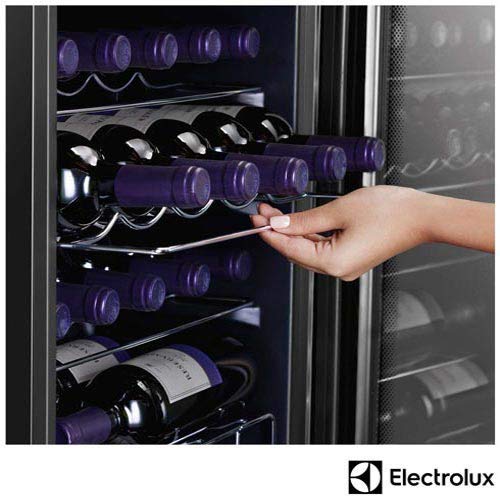 Adega Electrolux 29 Garrafas 2 Portas Preta e Acabamento Inox (ACD29) 220V