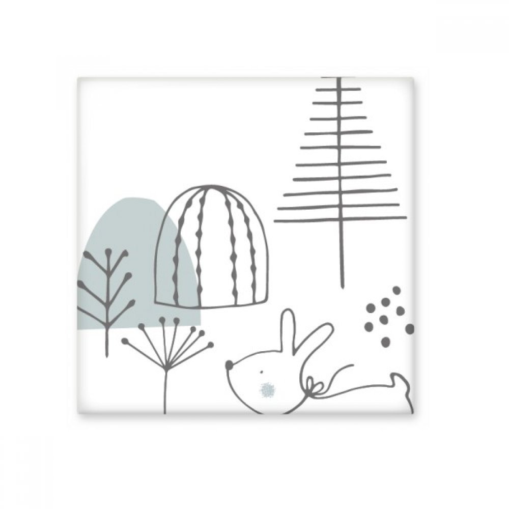 Carreaux de céramique fine style bisque avec dessin de chiot minimaliste de chez DIYthinker