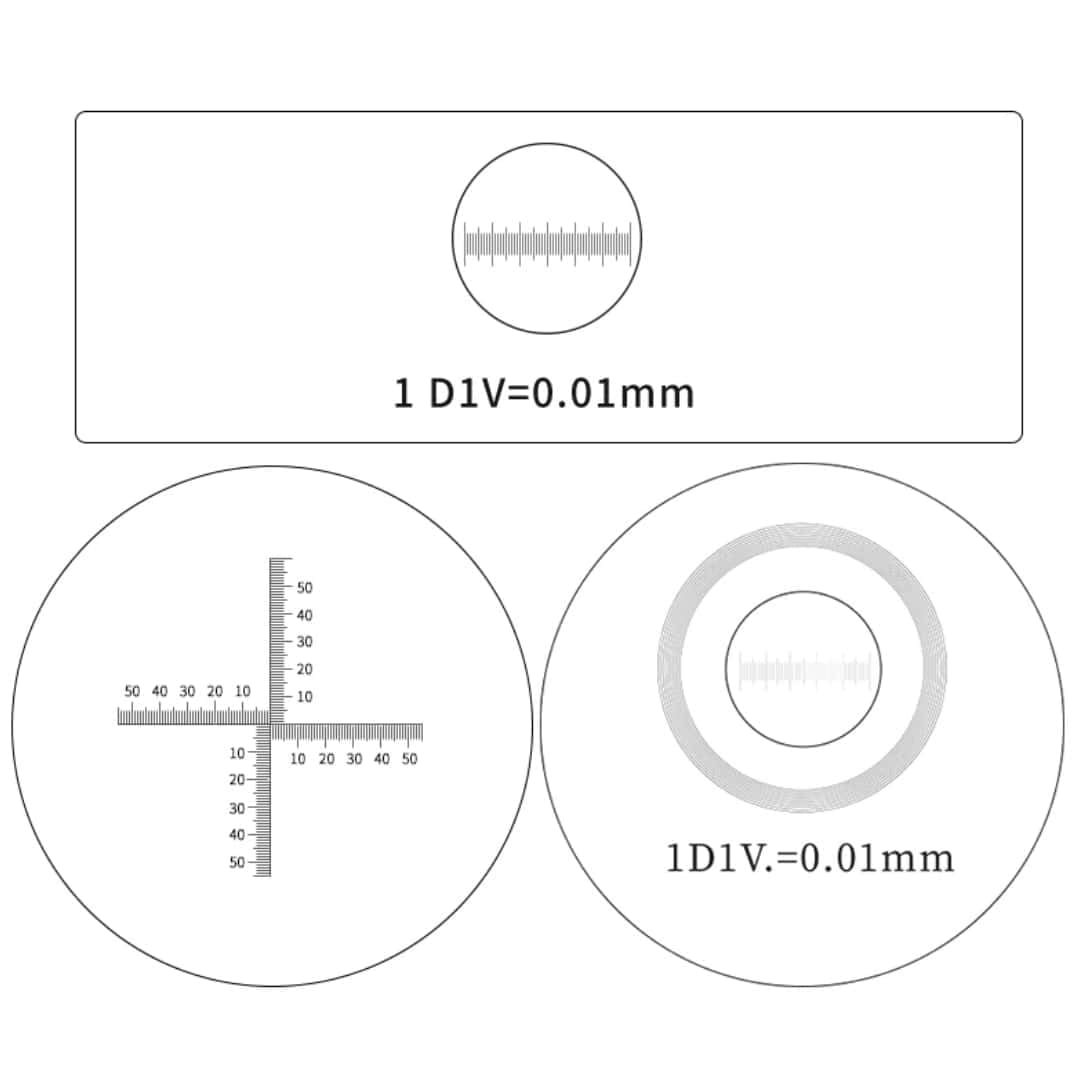 Płytka ze skalą mikrometryczną do okularu mikroskopu o wysokiej rozdzielczości - Precyzyjna linijka kalibracyjna - 1 szt(Cross line (diameter 24mm))