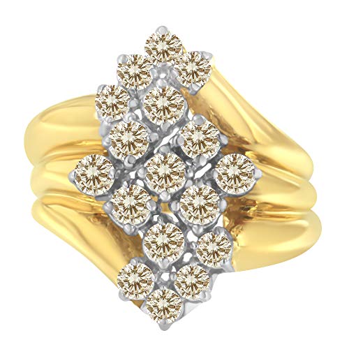 Haus of Brilliance 10K Yellow Gold Plated .925 Sterling Silver Diamond Cocktail Ring (1 1/2 Cttw, J-K Color, I1-I2 Clarity) - Size 7-1/2