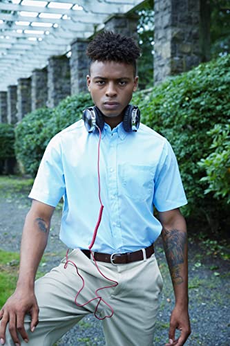 Image of French Toast Men's Oxford Button Down Shirt with Expandable Collar and Short Sleeves