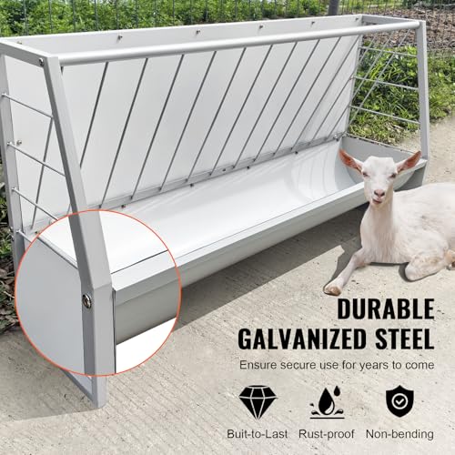 BUYYAH 5 Ft Pasture Hay Feeder, Galvanized Steel Livestock Hay Feeder, Outdoor Pasture Feeder for Sheep, Goats, Pony and Mini Horses by BUYYAH - Image 6