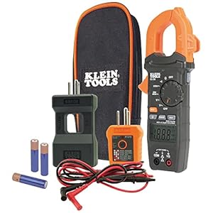 Klein-Tools-CL120KIT-Kit-de-test-electrique-avec-pince-multimetre-portee-automatique-AC-400-A-ecran-retroeclaire-comprend-GFCI-Tester-Line-Splitter-Poche-Leads-3-x-AAA Klein Tools CL120KIT Kit de test électrique avec pince multimètre, portée automatique AC 400 A, écran rétroéclairé, comprend GFCI Tester-Line Splitter-Poche-Leads-3 x AAA