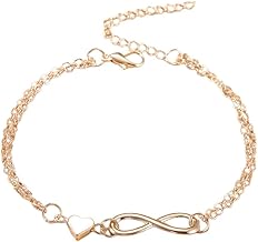 IKOPFLN Women Bracelet Multilayer Heart Pendant Bracelet Double Chain Bracelet Women Bracelet Titanium Stainless Steel Bracelet