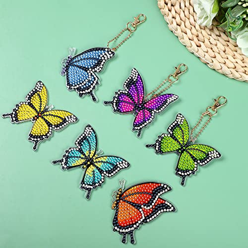 10 PCS Butterfly Diamond Painting Keychains Kit Double Sided Diamonds Art Key Rings Hanging 5D Diamond Ornaments Butterfly Full Drill Diamonds Pendants for Spring Summer Beginners Adults DIY Crafts by Augisteen - Image 4