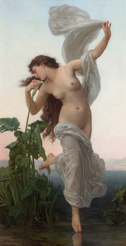 ArtDirect William Bouguereau 11x18 Gold Ornate Frame and Double Matted Museum Art Print Titled - Dawn