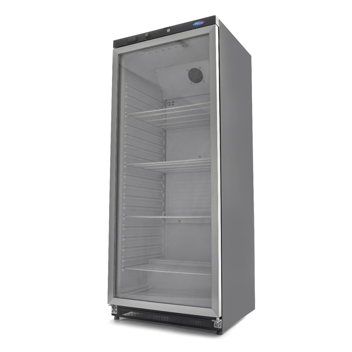 Maxima Réfrigérateur 600L Noir avec Porte Vitrée - 4 Grilles Réglables - Refroidissement Restaurant - Professionnel
