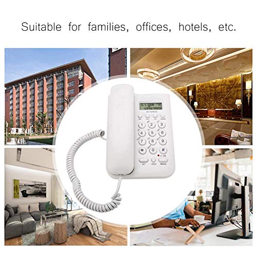 Teléfono Fijo con Cable para Escritorio, Blanco miniatura 5