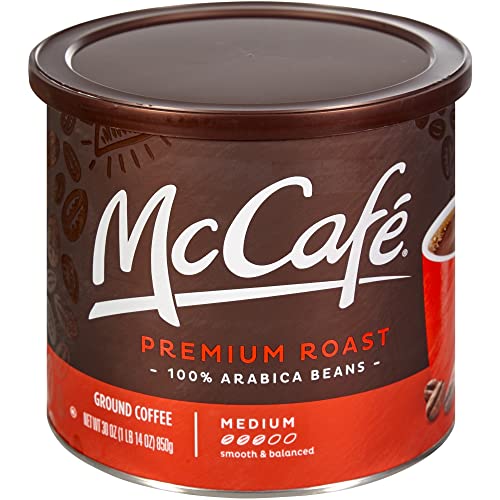 McCafe Premium Roast, Medium Roast Ground Coffee, 30 oz Canister McCafe Premium Roast, Medium Roast Ground Coffee, 30 oz Canister