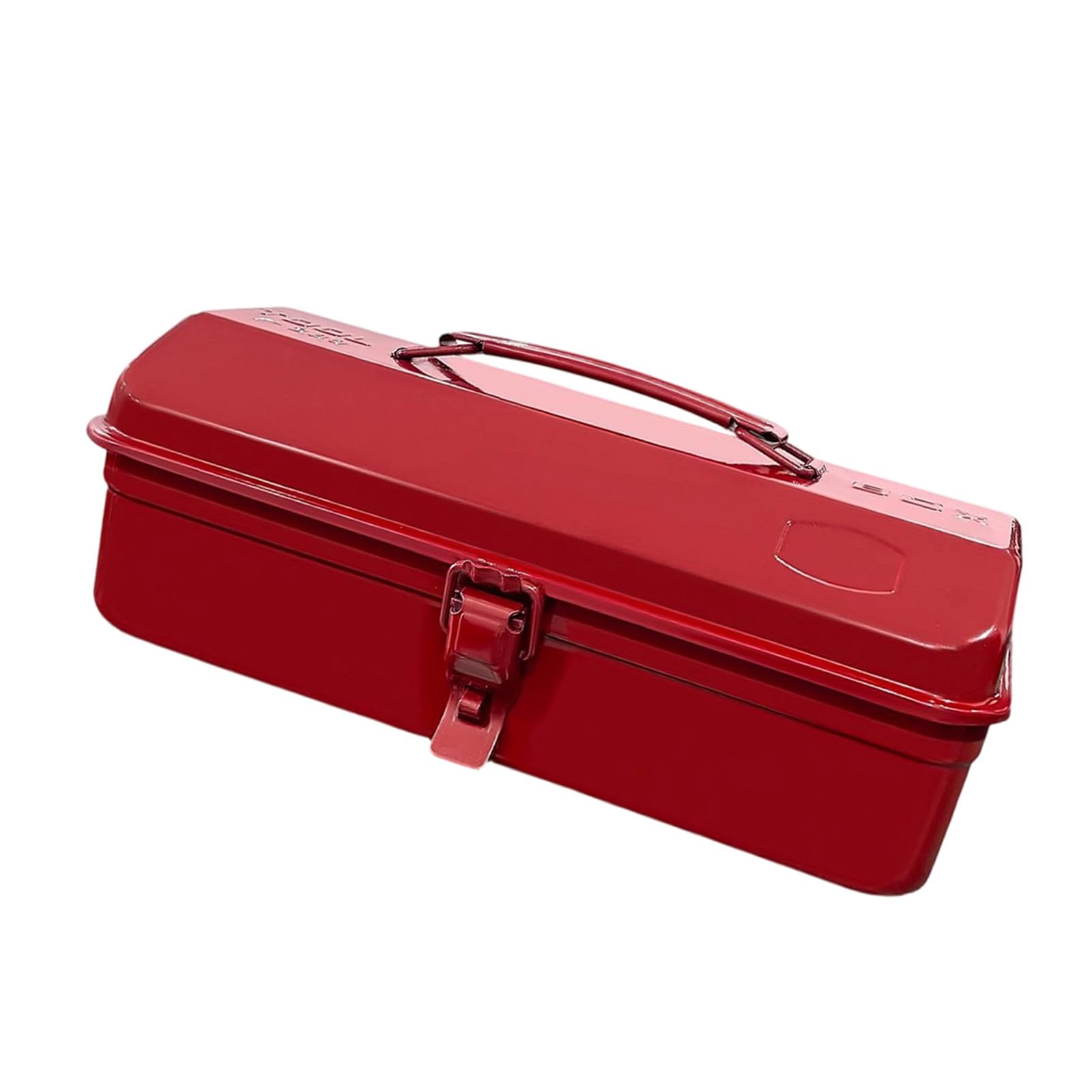 Kaeltsyn Red Duty Metal Tool Box Featuring Comfortable Grip Spacious Interior For Workshop Use Handle Tool Box