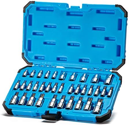 Capri Tools CP30004 30004 S2 Star Torx And External Socket Bit Set 35-Piece, Silver