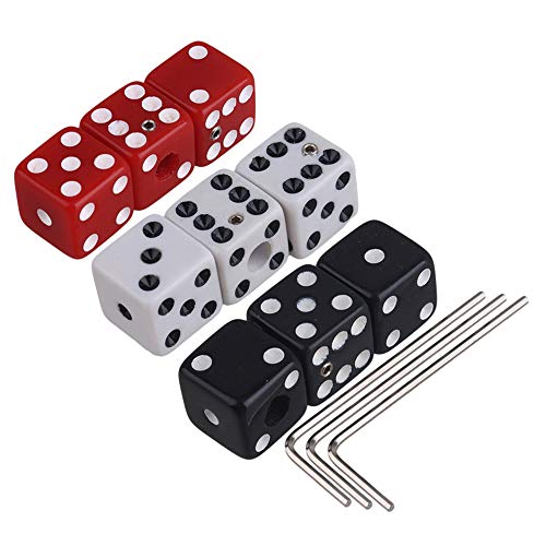 Homeswitch 9Pcs Three Color Unique Dice Style Electric Guitar Volume Control Knobs With Wrench Plastic Musical Parts #TOP22