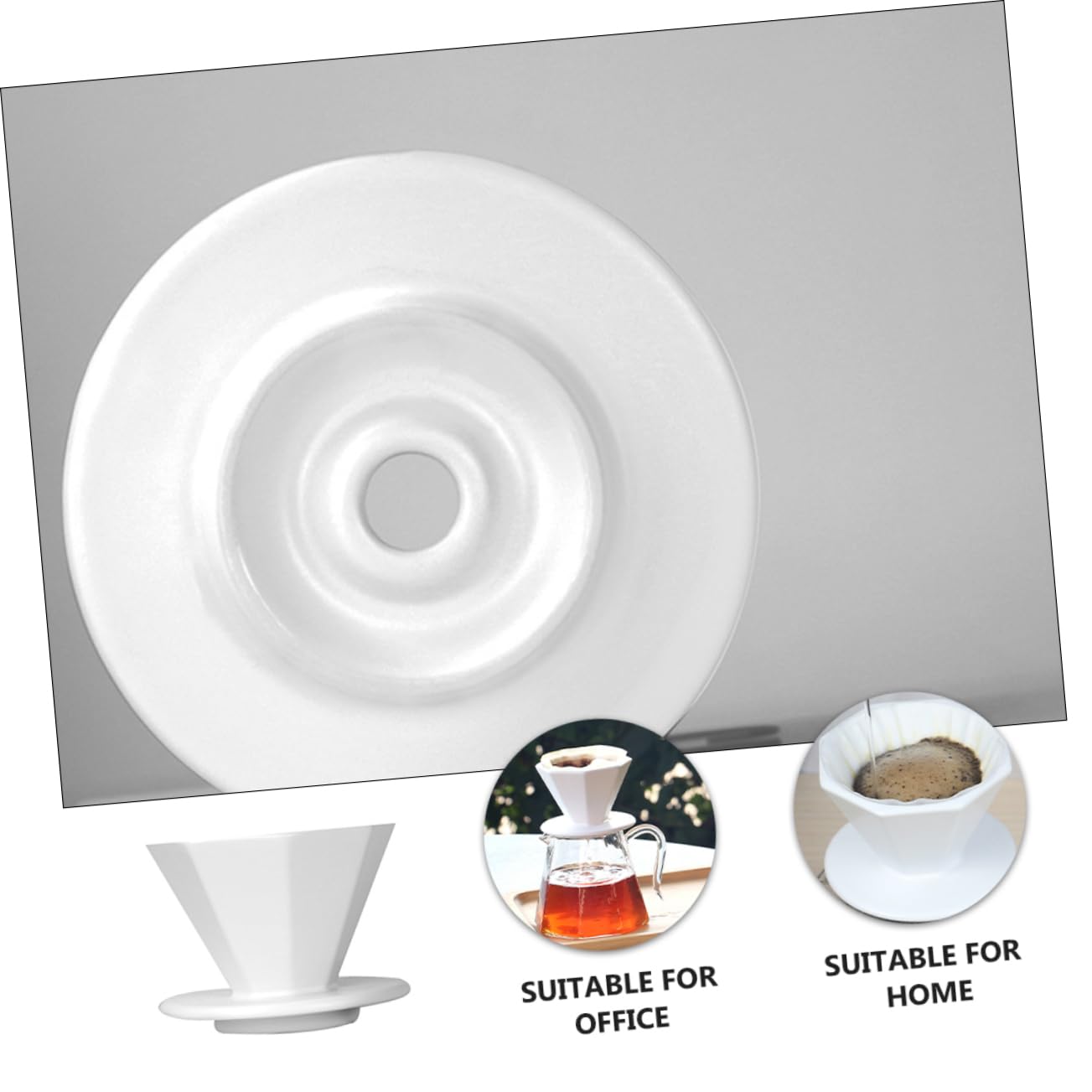 SEWACC Taza de Filtro de Café de Cerámica Octagonal Filtro de Goteo Engrosado para Cafetera Accesorio Práctico Hogar para Preparar Pieza