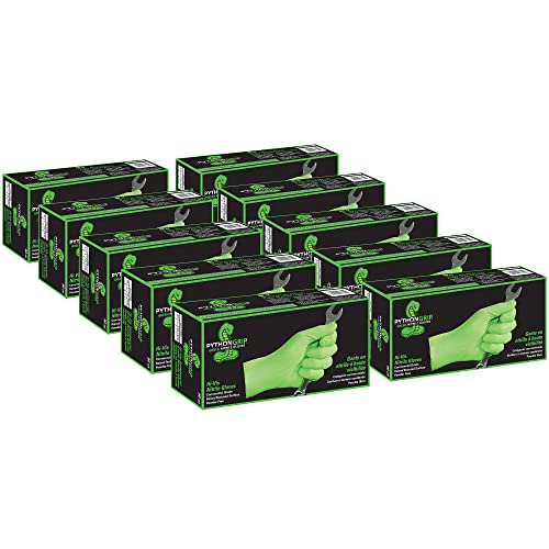 EPPCO Luvas de nitrilo Python Grip 6 mil, descartáveis, sem pó, sem látex, luva texturizada de aderê