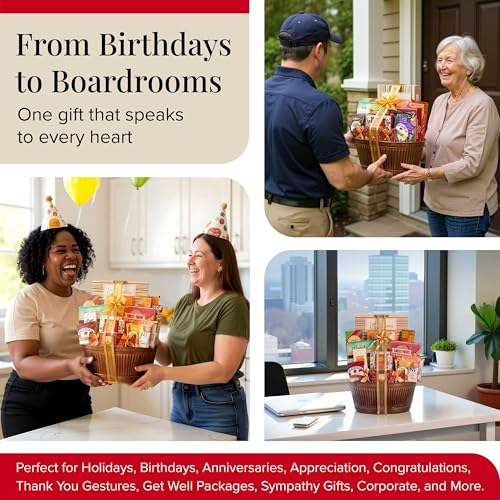 image for Broadway Basketeers Gift Basket Holiday Thanksgiving Gifts for Women, 