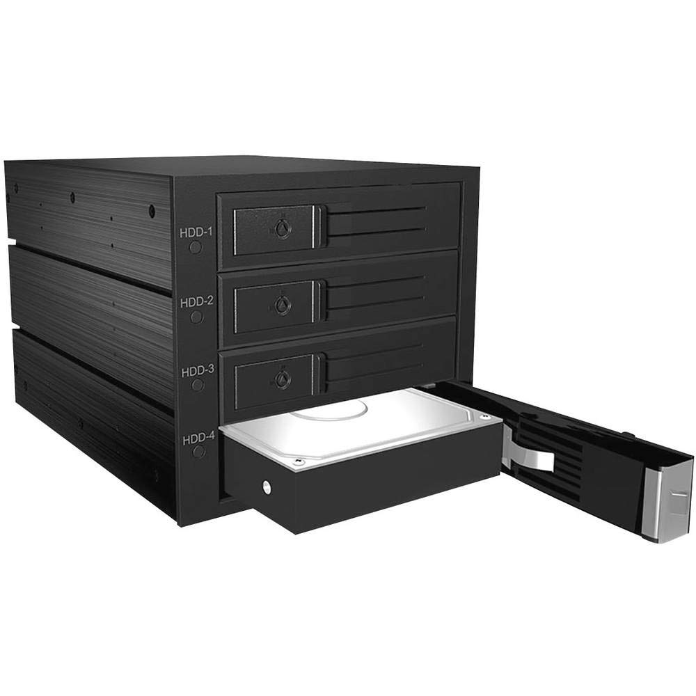Icy Box IB-564SSK Boîtier pour 4 x Disques durs 3,5" 3 Baies 5,25" SATA/SAS I/II/III Noir