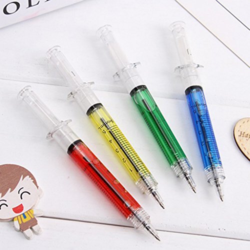4 bolígrafos tipo jeringa de gel negro miniatura 3