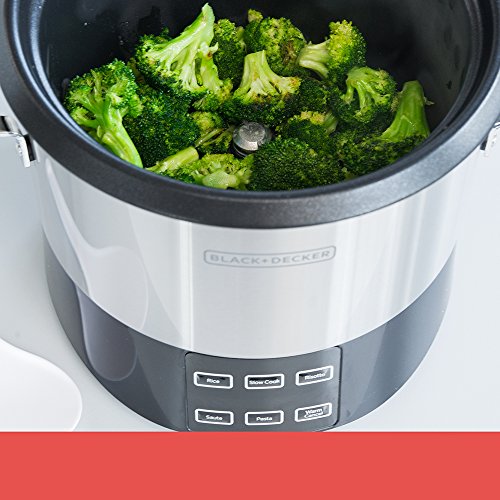 Black+Decker Rcr520S All-In-One Cooking Pot, 20-Cup Cooked/10-Cup Uncooked Rice Cooker, Slow Cooker And Food Steamer With Saute Function, Stainless Steel #TOP6