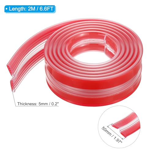 Image of PATIKIL Edge Protector Strip, 1.97IN x 6.6FT Children Proofing Silicone Soft Clear Corner Protectors Pre-Taped Strong Adhesive for Cabinets Tables Desk Drawers