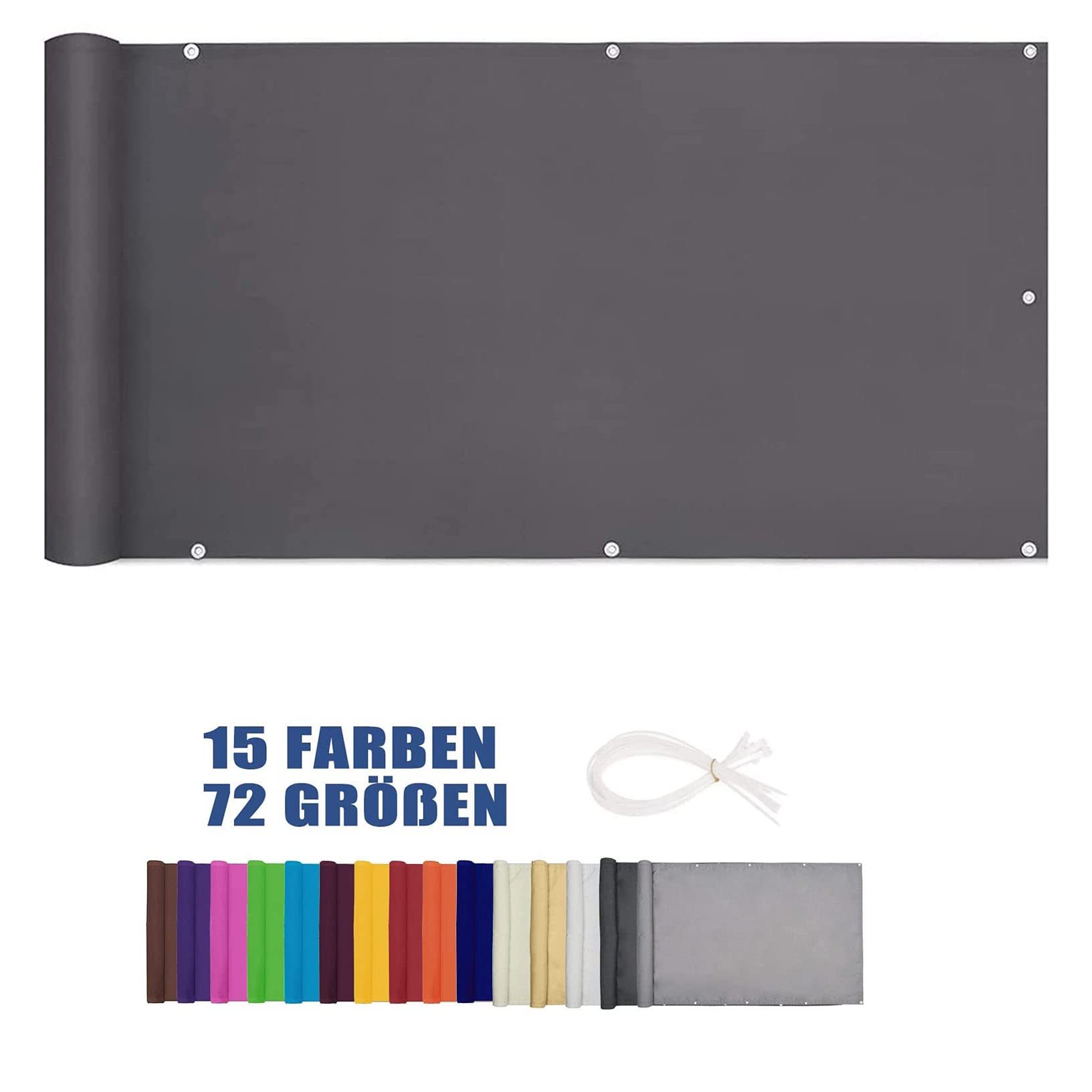 Pokrowiec na balkon, 1 x 9,5 m, odporny na promieniowanie UV i wiatroszczelny, wodoodporny ochraniacz na werandę, PCW, ochrona przed promieniowaniem UV, osłona przeciwwiatrowa, na zewnątrz, podwórko,